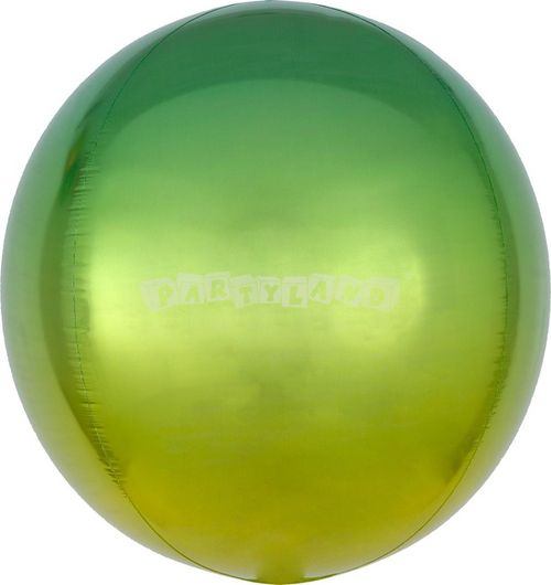 Guľatý balon Ombre zlto-zeleny 40 cm